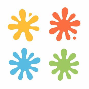 Simple Flat Design Colorful Paint Splatter Element Collection Graphics vector