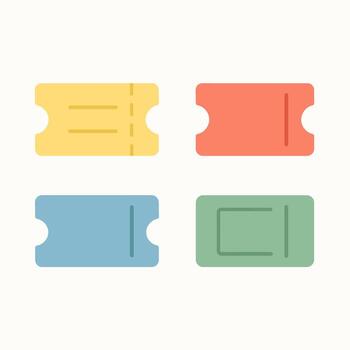 plano sencillo vistoso boleto talón conjunto gráfico recurso elemento colección vector