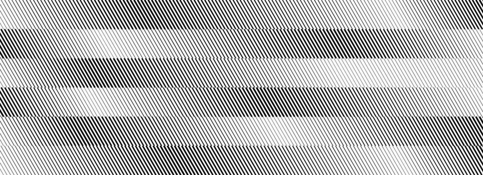 Striped diagonal halftone gradient texture. Oblique line gradation background. Repeating strip pattern backdrop. Black and white parallel slanted stripe wallpaper. Doppler effect concept vector