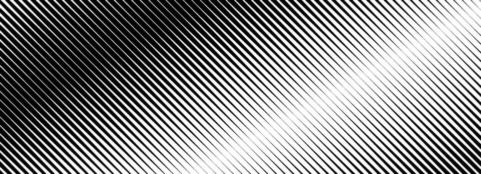 Halftone diagonal line gradient texture. Black oblique striped gradation background. Repeated slanted strokes pattern backdrop. Vibrating parallel linear wallpaper. Metallic tilt moire overlay. vector
