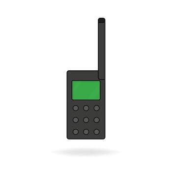 Old fashioned keypad mobile phone icon, call icon ringing, minimalist buttons phone icon template illustration vector