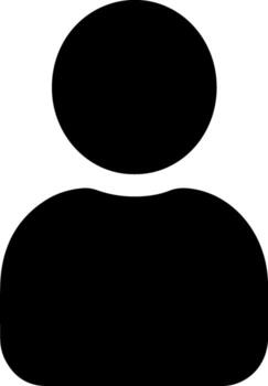 sencillo negro silueta de un de la persona cabeza y espalda en contra un blanco antecedentes representando un genérico usuario o perfil icono vector