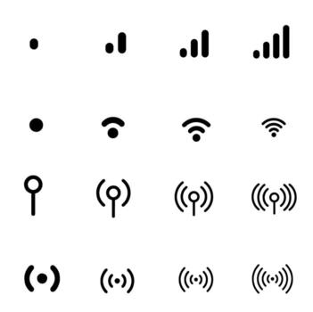 Set of Signal icons. Network signal or Internet Icon vector