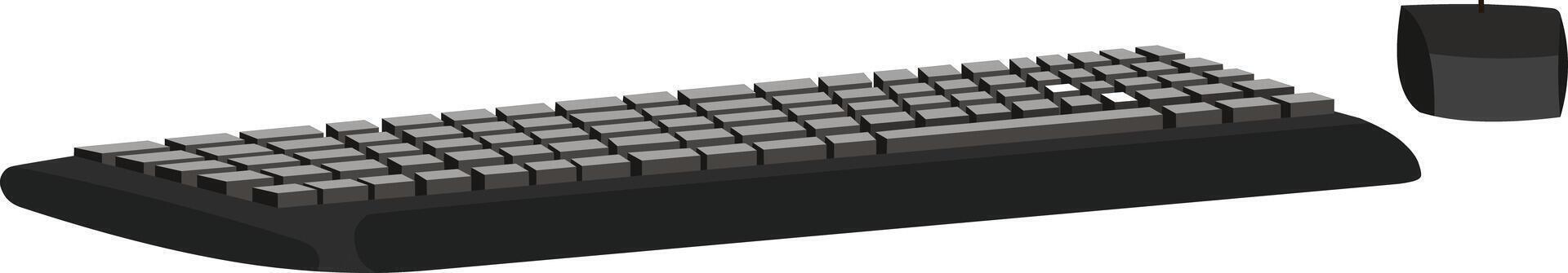 Sleek mechanical keyboard and mouse for gaming or professional typing needs on a clean white background vector