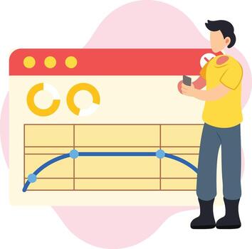 Marketing analytics dashboard view illustration vector