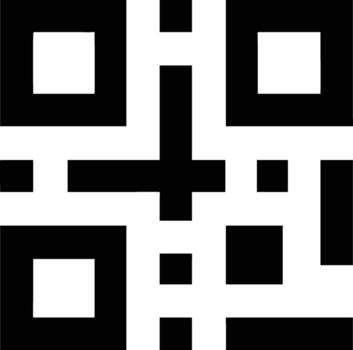 Simplified Black and White QR Code Design for Mobile Scanning and Information Access vector