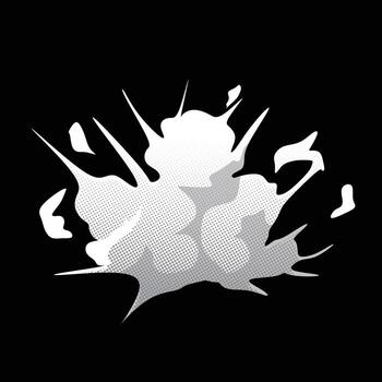 Halftone Explosion Graphic Element vector