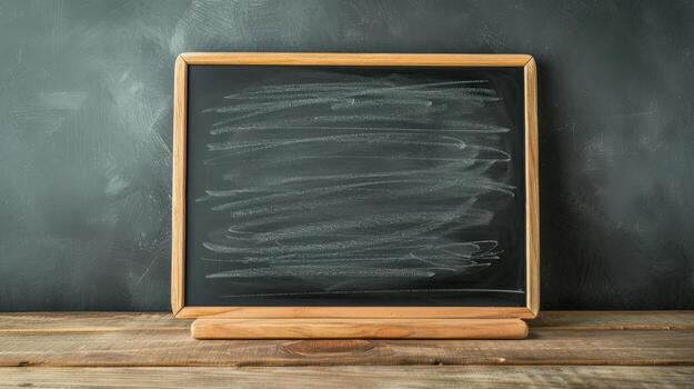 A blackboard with a white chalk line on it. The chalk line is very long and the board is empty photo