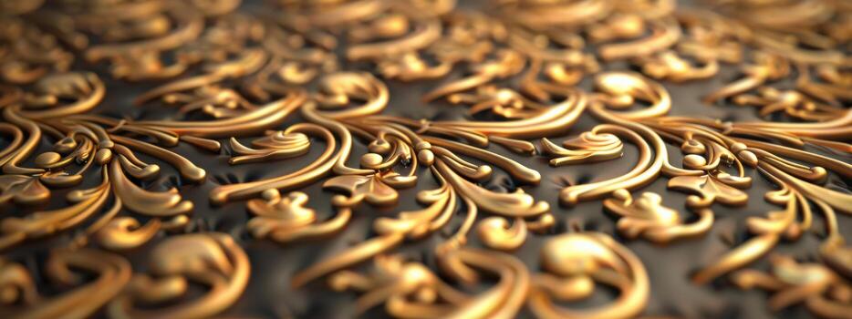 A gold and black patterned design with a gold and black background. The design is very intricate and detailed photo