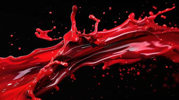 splash of red paint on a black background photo