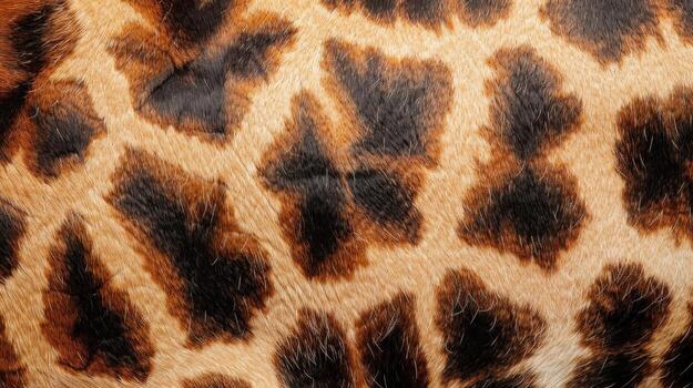 A close up of a giraffe's fur with brown and black spots photo