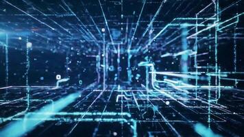 comovente através futurista dados rede lento movimento video