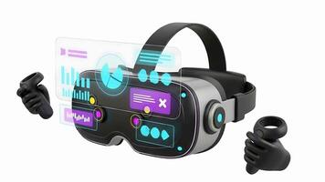 använder sig av virtuell verklighet headsetet för data analys och trogen gränssnitt video