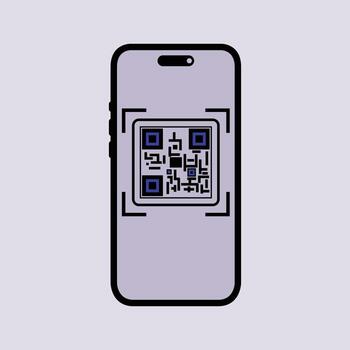 Mobile QR Code Scanner Interface Display vector