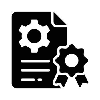 Ready to use glyph icon showing quality control report vector