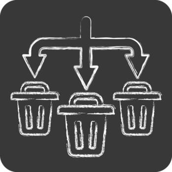 Icon Waste Sorting. related to Waste symbol. chalk Style. design editable vector