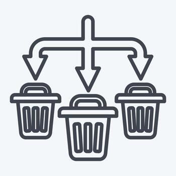 Icon Waste Sorting. related to Waste symbol. line style. design editable vector