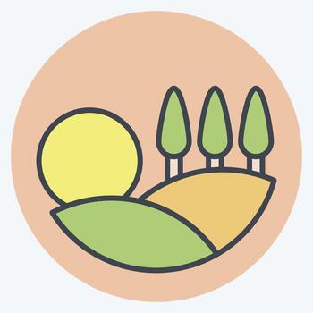 Icon Field. related to Natural Resources symbol. color mate style. design editable vector