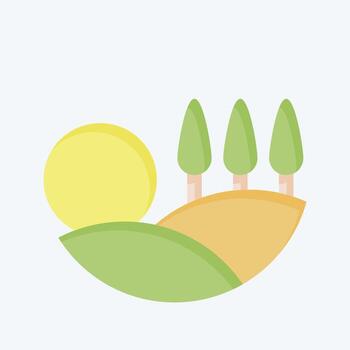 Icon Field. related to Natural Resources symbol. flat style. design editable vector