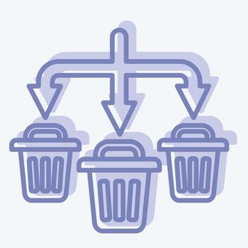 Icon Waste Sorting. related to Waste symbol. two tone style. design editable vector