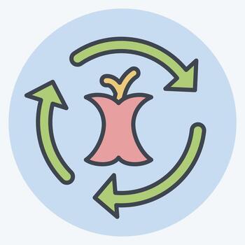 Icon Composting. related to Waste symbol. color mate style. design editable vector