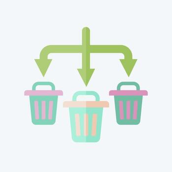 Icon Waste Sorting. related to Waste symbol. flat style. design editable vector