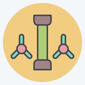 Icon Tidal Power. related to Natural Resources symbol. color mate style. design editable vector