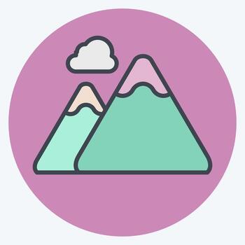 Icon Mountain. related to Natural Resources symbol. color mate style. design editable vector