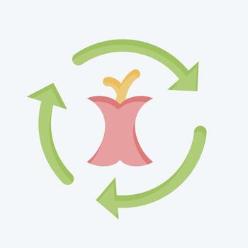 Icon Composting. related to Waste symbol. flat style. design editable vector