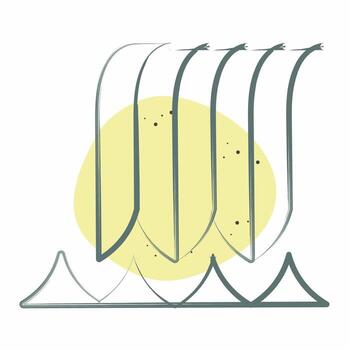 Icon Water Fall. related to Natural Resources symbol. Color Spot Style. design editable vector