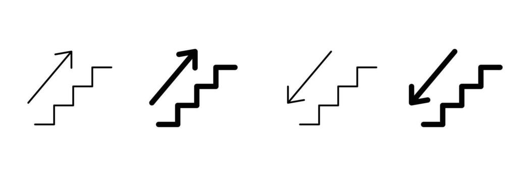 Set of Stairs direction with arrow. Up and down arrow direction. vector