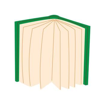 Flat minimalistic illustration of an open book isolated on a white background vector