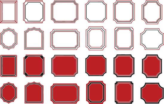 Red Border Collection Frames Corners Shapes for Design Projects vector