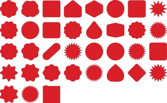 Red Shape Collection Geometric Forms for Design Projects vector