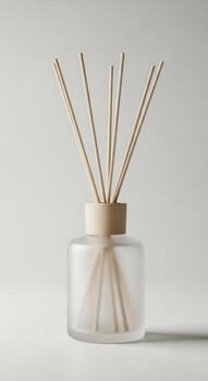 Aroma diffuser with reeds in a glass bottle photo