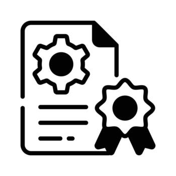 Ready to use glyph icon showing quality control report. vector