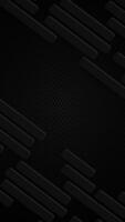 Futuristic black abstract background with diagonal glossy shapes on a sleek mesh texture with copy space. Stylish dark design ideal for technology, gaming or luxury branding. Full HD vertical loop. video