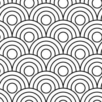 repitiendo geométrico modelo formando un óptico espejismo con concéntrico círculos y semicírculos, ideal para antecedentes, texturas, y decorativo diseños vector