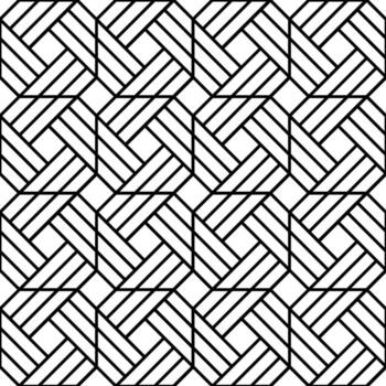 Geometric seamless pattern forming woven effect with black lines on white background is suitable for textile, wrapping paper and any other web and print design vector