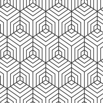 creando un sin costura geométrico modelo ese formas un óptico espejismo de apilado cubitos, Perfecto para antecedentes, texturas, y varios decorativo diseño aplicaciones vector