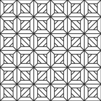 Seamless pattern creating an optical illusion of a geometric design with black lines and squares on a white background, ideal for backgrounds, textures, and decorative surfaces vector