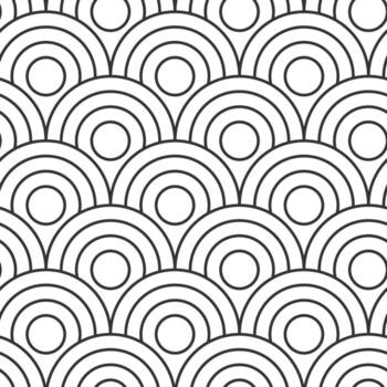 sin costura geométrico modelo formando escamas con superposición círculos crea un fascinante y visualmente atractivo diseño, Perfecto para antecedentes, textiles, y varios diseño aplicaciones vector