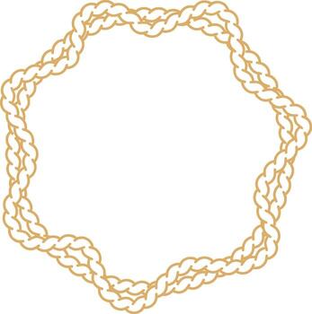 Double golden rope forming a star shaped frame on a white background, creating a nautical or vintage design element, perfect for borders, decorations, and various design applications vector