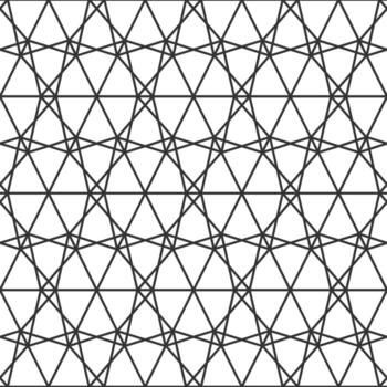 Intertwined black lines creating geometric shapes and optical illusion on a white background, forming a seamless pattern suitable for backgrounds and decorative purposes vector