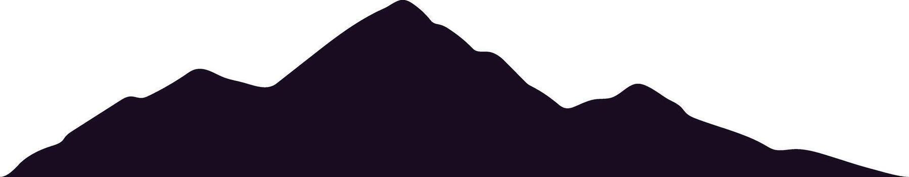 Dark silhouette of mountain range rising against a white background, creating a striking contrast and conveying concepts of nature, wilderness, and adventure vector