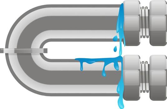 agua goteo desde un fugas tubo Destacar un plomería problema requiriendo urgente mantenimiento por un plomero. direccionamiento el problema es esencial a evitar más lejos dañar y residuos vector