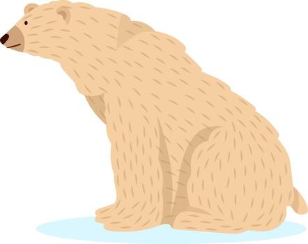 Polar bear resting on a floating piece of ice, enjoying the serene arctic landscape, representing the majestic and vulnerable nature of arctic wildlife in a changing environment vector