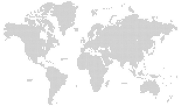 Geometric squire shape dotted world map that visualizes Earth in abstract, minimalist style. Infographics, clip art, or educational tools. Squire shape dotted world map feathering country boundary vector