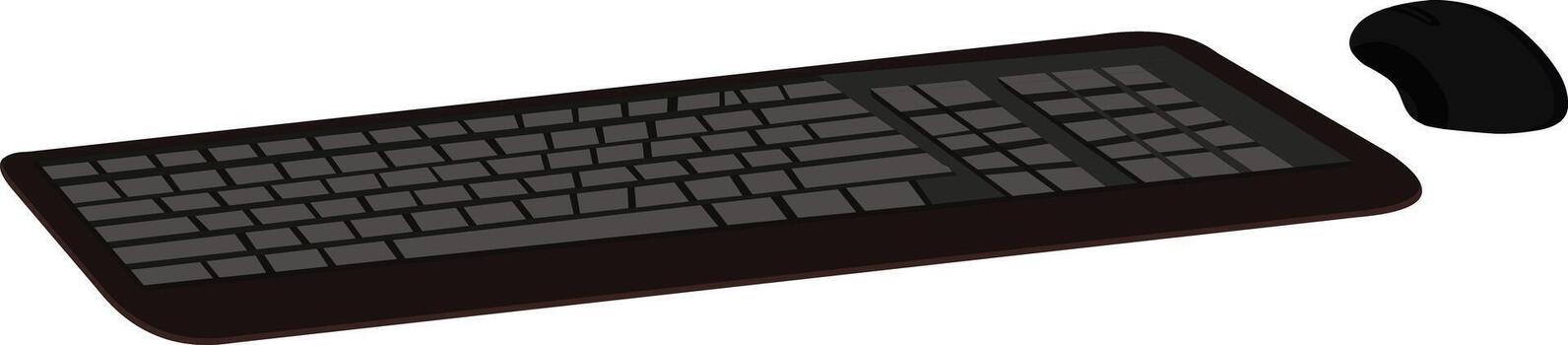 Sleek black keyboard and mouse for modern workspace efficiency and productivity at the office vector