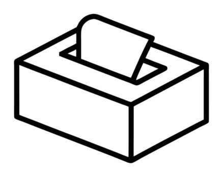 Simple Line Drawing of a Tissue Box, Clean and Minimalist Design, Office or Bathroom Setting, Practical and Everyday Item vector